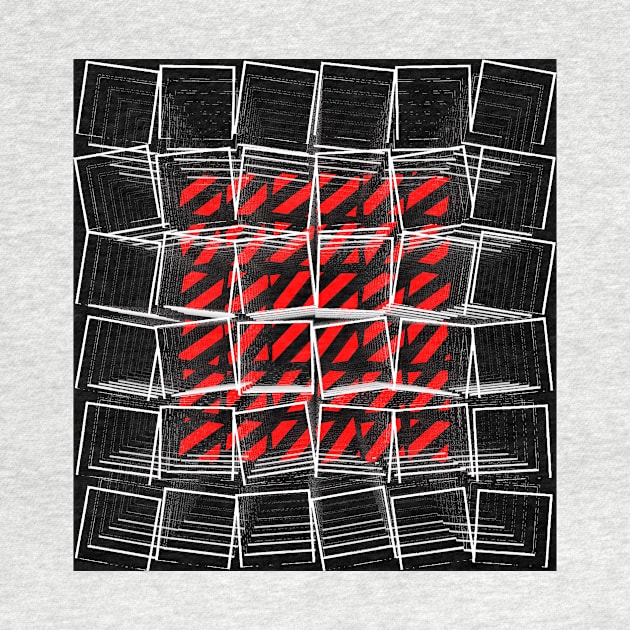 VİVİD red and black 3D labyrinth and maze in the style of David Hockney by mister-john